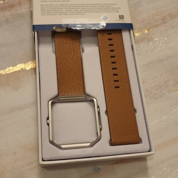 Fitbit Blaze Leather Accessory Band Large Tan Mens - Picture 2 of 2